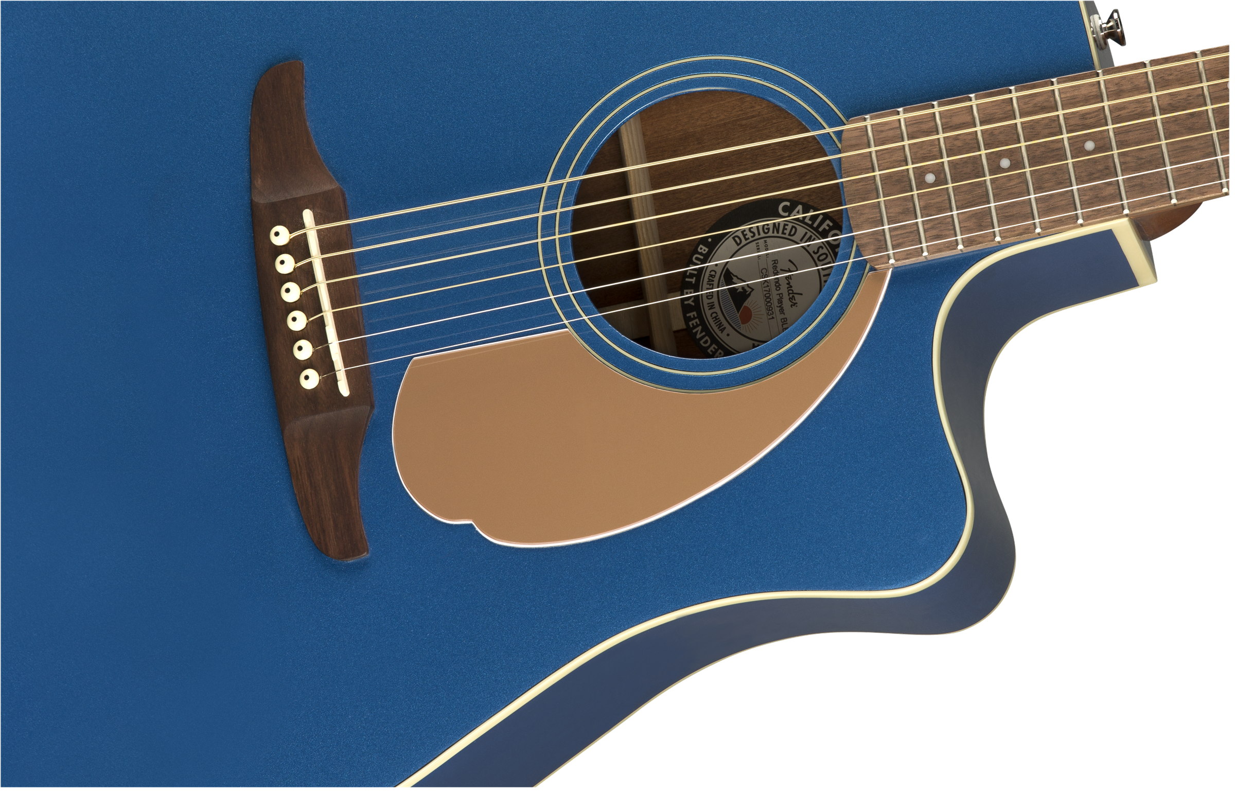 Fender Redondo California Player Dreadnought Cw Epicea Acajou Pau - Belmont Blue - Guitare Electro Acoustique - Variation 2