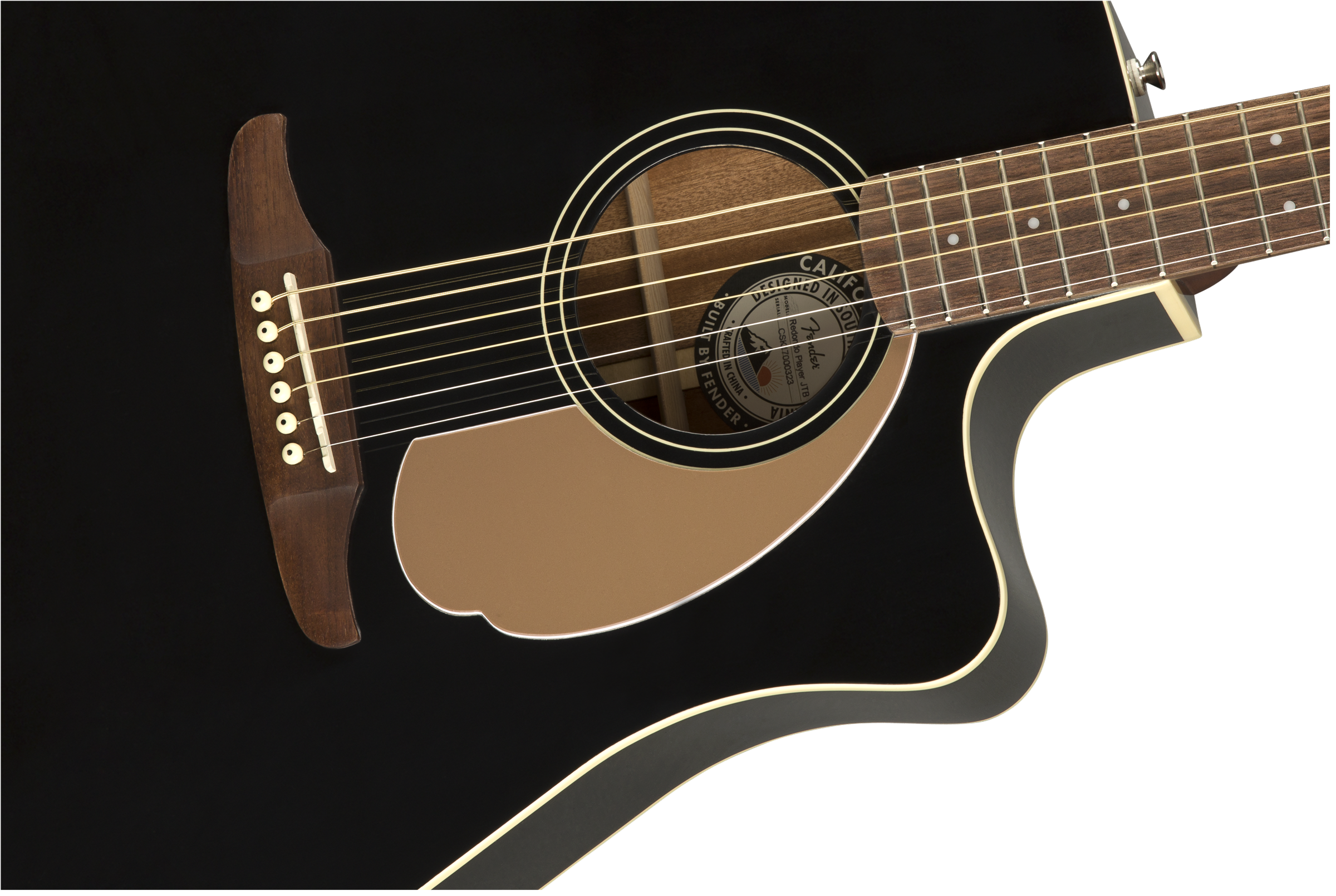 Fender Redondo California Player Dreadnought Cw Epicea Acajou Pau - Jetty Black - Guitare Electro Acoustique - Variation 2