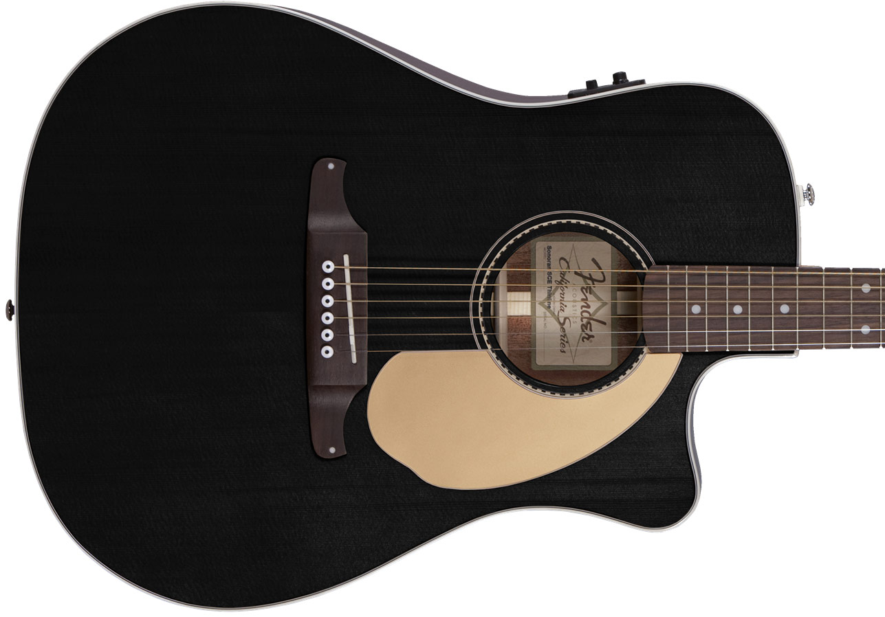 Fender Sonoran Sce Thinline Dreadnought Cw Epicea Acajou 2017 - Black - Guitare Acoustique - Variation 1