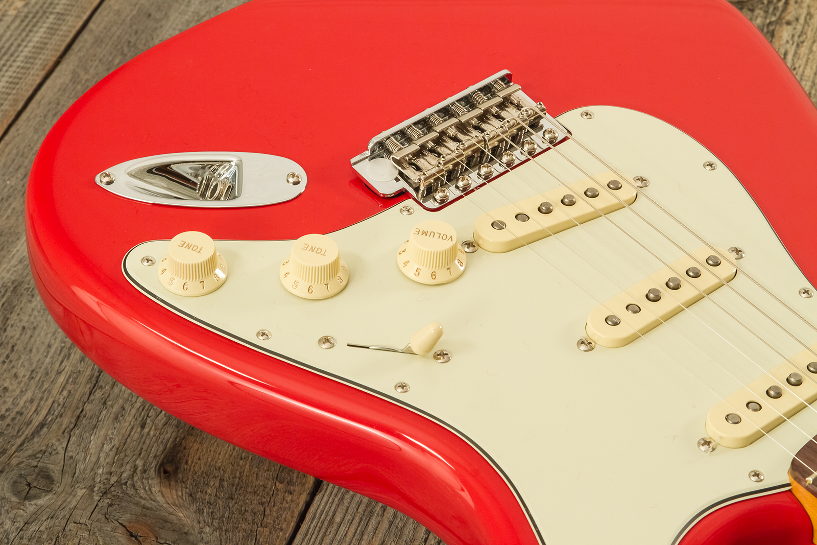 Fender Strat 1961 American Vintage Ii Ltd Usa 3s Trem Rw - Fiesta Red - Guitare Électrique Forme Str - Variation 3
