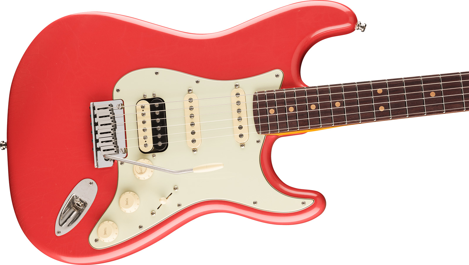 Fender Strat 60s Hss American Ultra Luxe Usa 3s Trem Rw - Fiesta Red - Guitare Électrique Forme Str - Variation 2