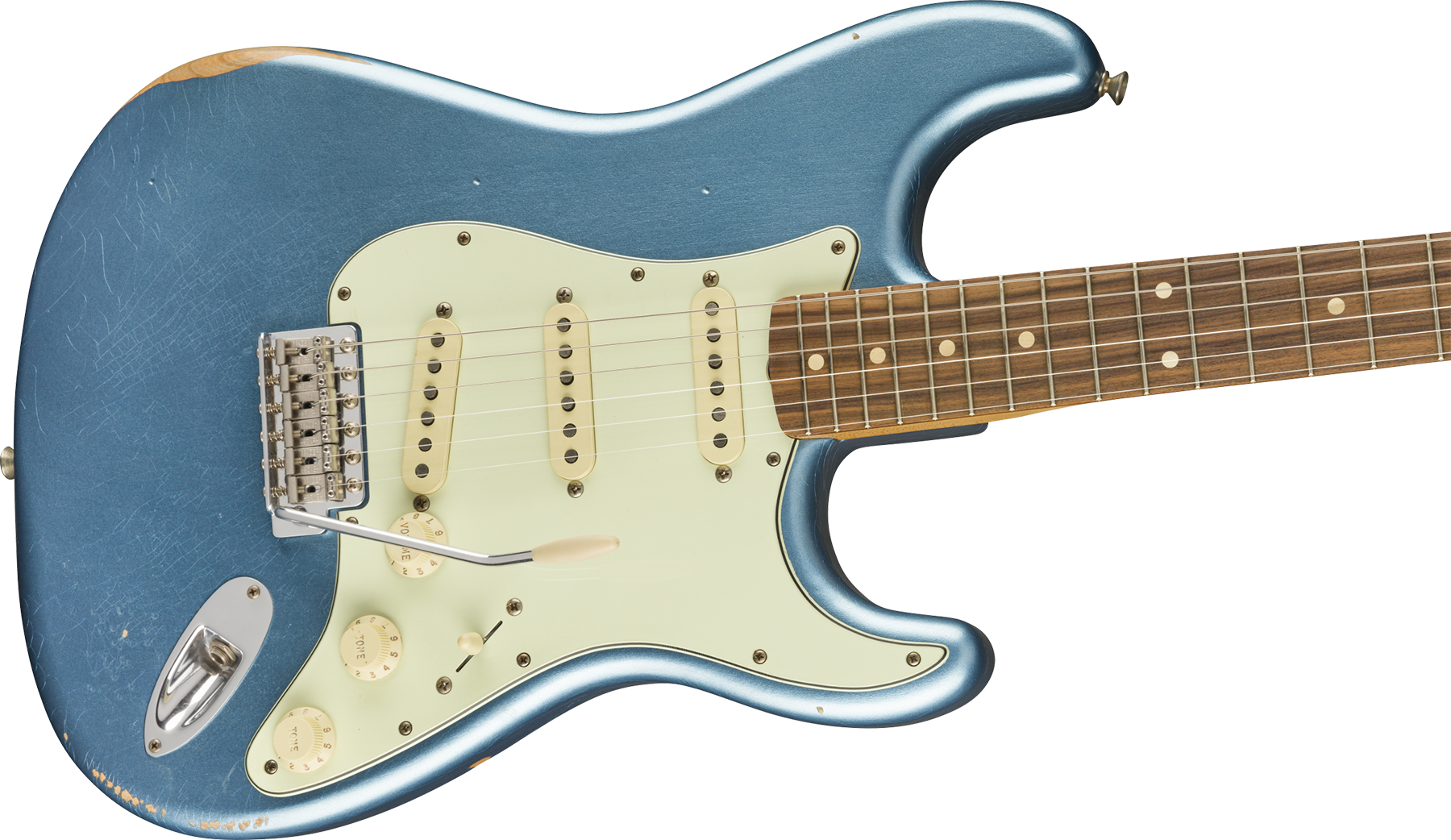 Fender Strat 60s Road Worn Mex Pf - Lake Placid Blue - Guitare Électrique Forme Str - Variation 2