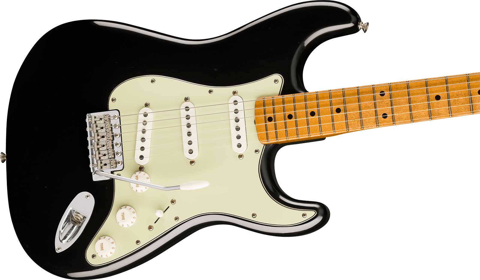 Fender Strat 60s Road Worn Vintera 2 Ltd Mex 3s Trem Mn - Black - Guitare Électrique Forme Str - Variation 2