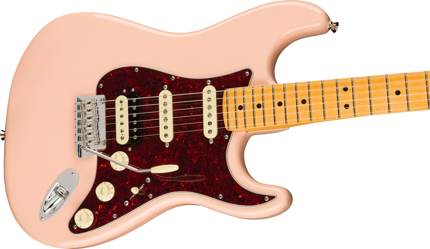 Fender Strat American Pro Ii Ltd Hss Trem Mn - Shell Pink - Guitare Électrique Forme Str - Variation 2