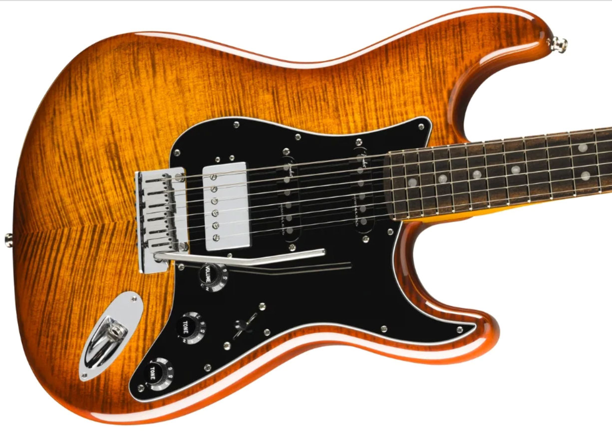 Fender Strat American Ultra Ltd Usa Hss Trem Eb - Tiger's Eye - Guitare Électrique Forme Str - Variation 2