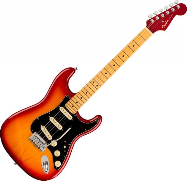 Fender American Ultra Luxe Stratocaster USA MN plasma red burst Str shape electric guitar