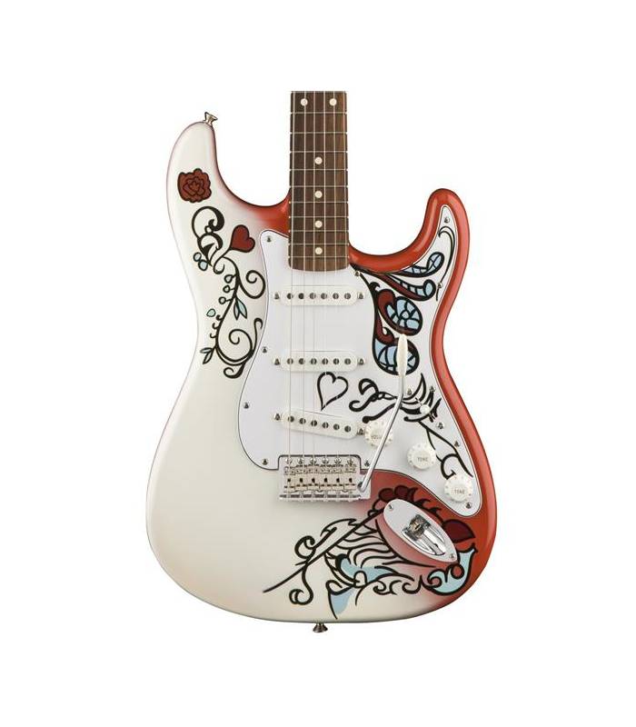 Fender Strat Jimi Hendrix Monterey Mex Sss Pf - Hand Painted Custom - Guitare Électrique Forme Tel - Variation 4