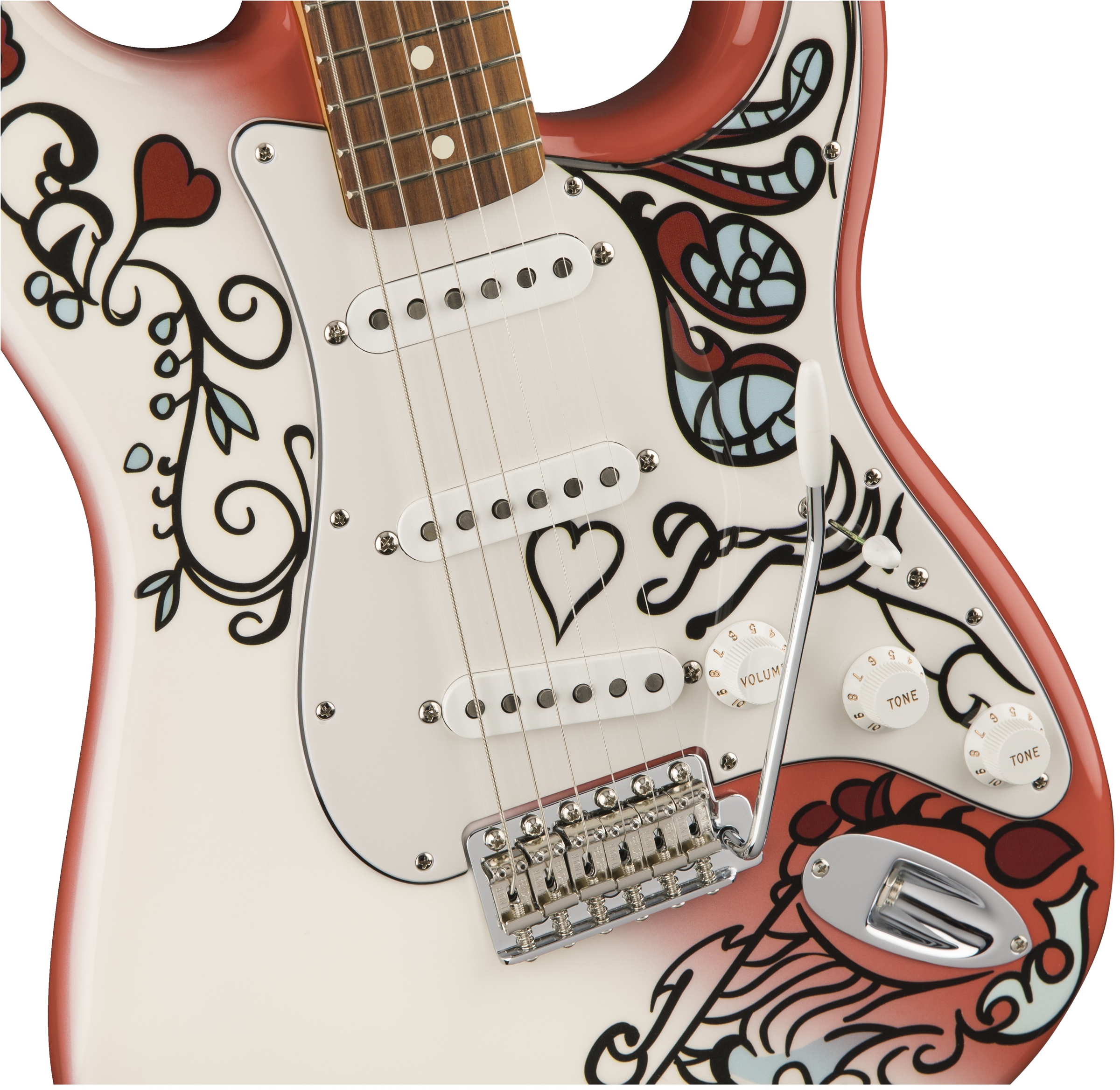 Fender Strat Jimi Hendrix Monterey Mex Sss Pf - Hand Painted Custom - Guitare Électrique Forme Tel - Variation 6