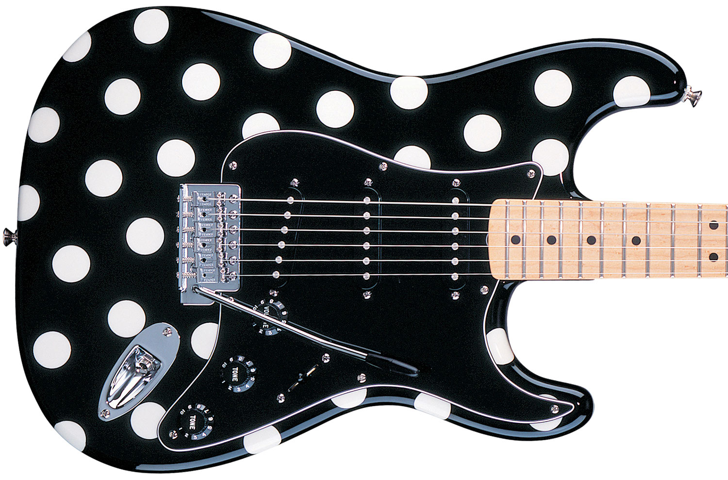 Fender Strat Mexican Artist Buddy Guy 3s Mn Black White Dots - Guitare Électrique Forme Str - Variation 2
