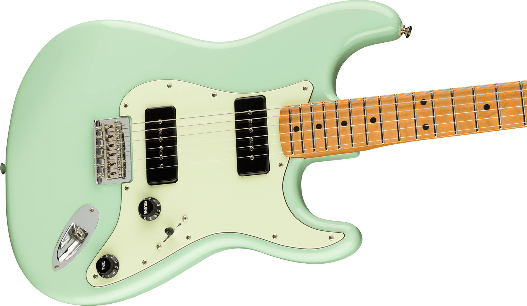 Fender Strat Noventa Mex Ss Ht Mn +housse - Surf Green - Guitare Électrique Forme Str - Variation 2