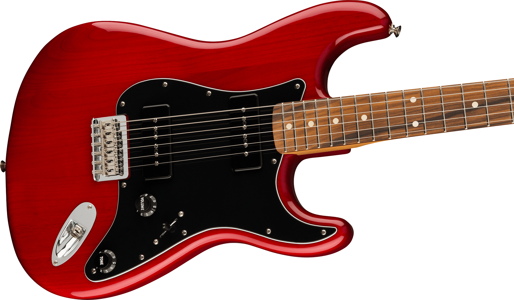 Fender Strat Noventa Mex Ss Ht Pf +housse - Crimson Red Transparent - Guitare Électrique Forme Str - Variation 2