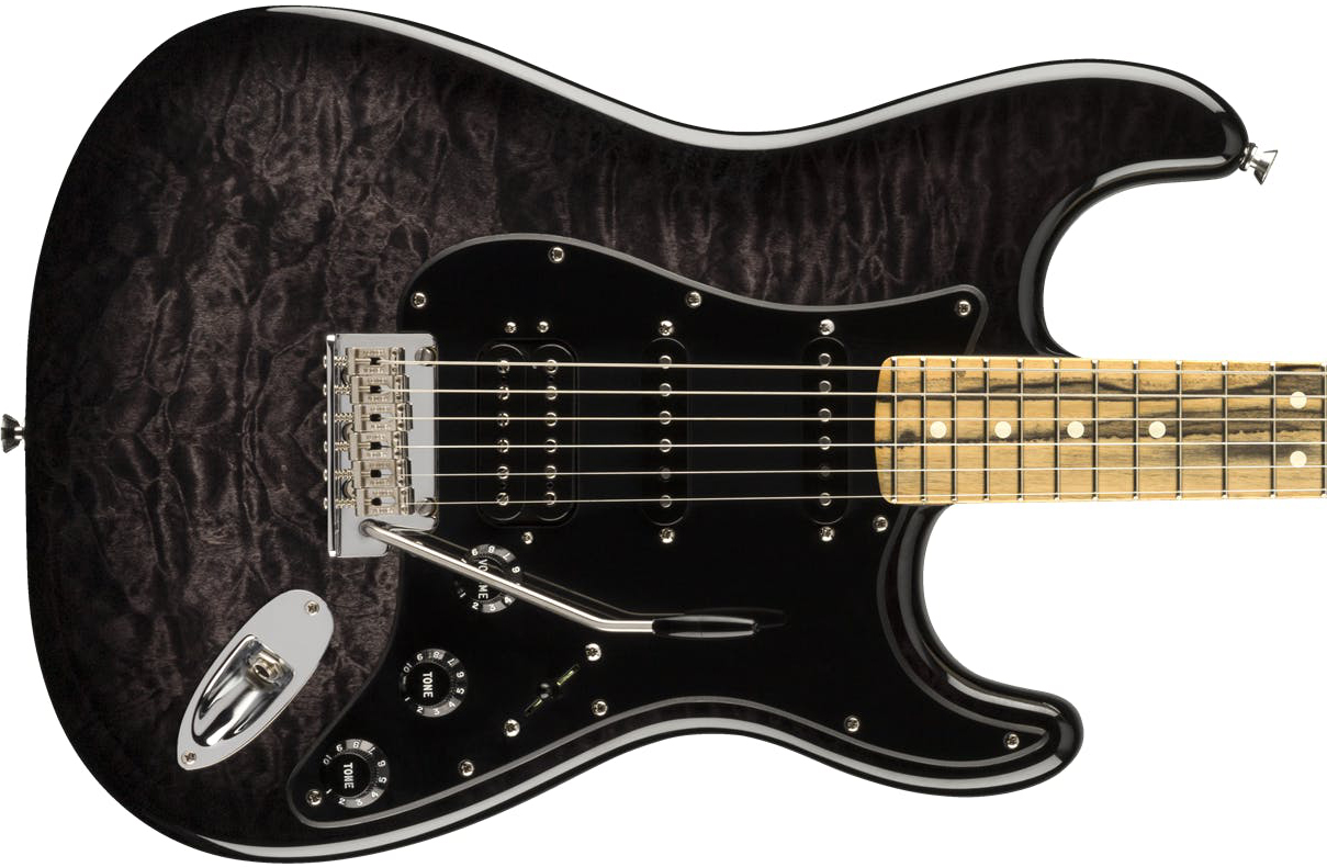 Fender Strat Pale Moon Fsr Ltd 2020 Usa Hss Eb - Trans Black - Guitare Électrique Forme Str - Variation 1