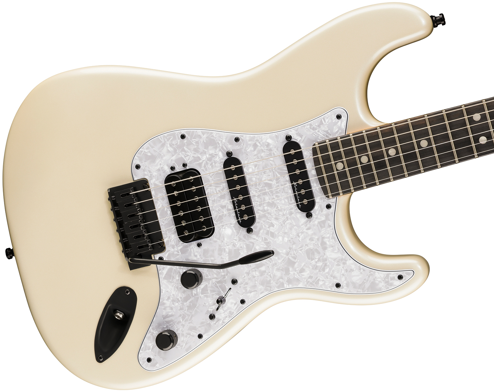 Fender Strat Player Fusion Ltd Mex Hss Trem Eb - Olympic Pearl - Guitare Électrique Forme Str - Variation 2