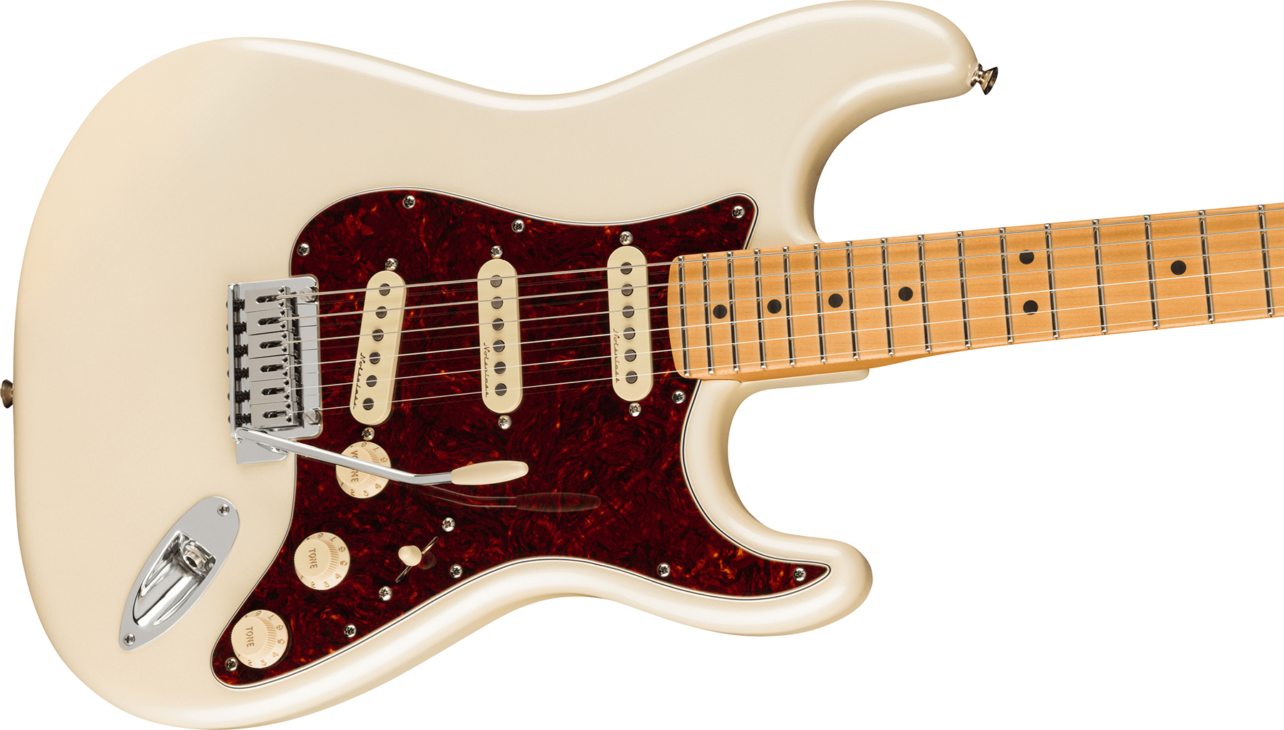 Fender Strat Player Plus Lh Mex Gaucher 3s Trem Mn - Olympic Pearl - Guitare Électrique Gaucher - Variation 2