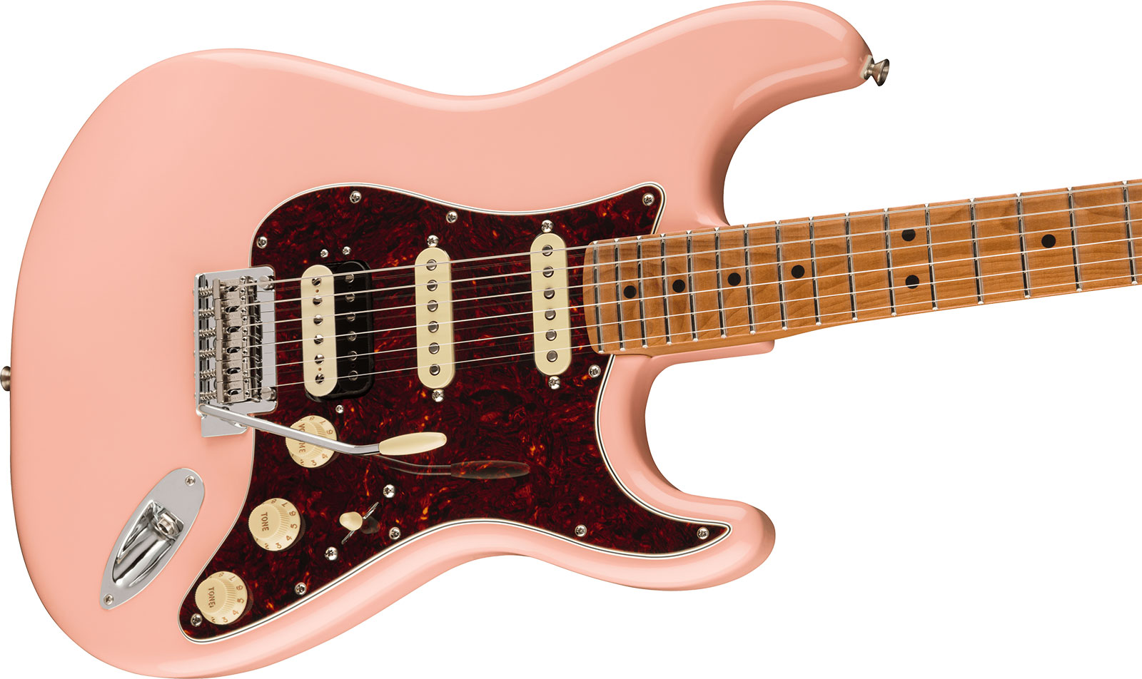 Fender Strat Player Roasted Neck Ltd Mex Hss Trem Mn - Shell Pink - Guitare Électrique Forme Str - Variation 2
