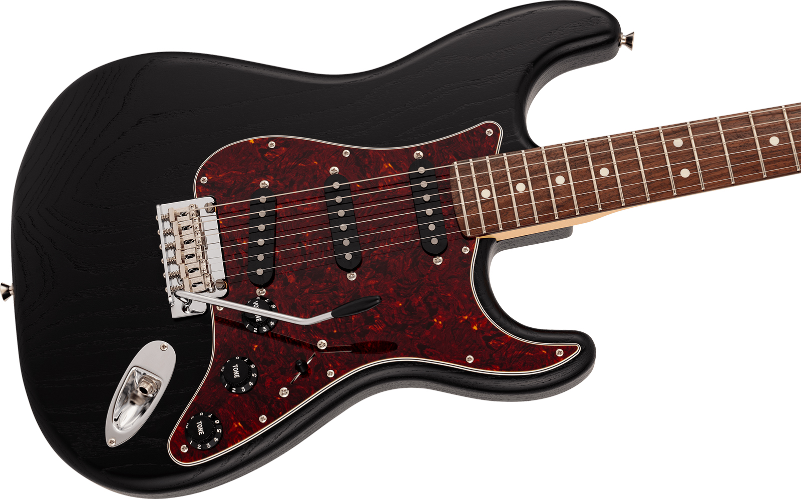 Fender Strat Raw Ash Mij Ltd Jap 3s Trem Rw - Black - Guitare Électrique Forme Str - Variation 2