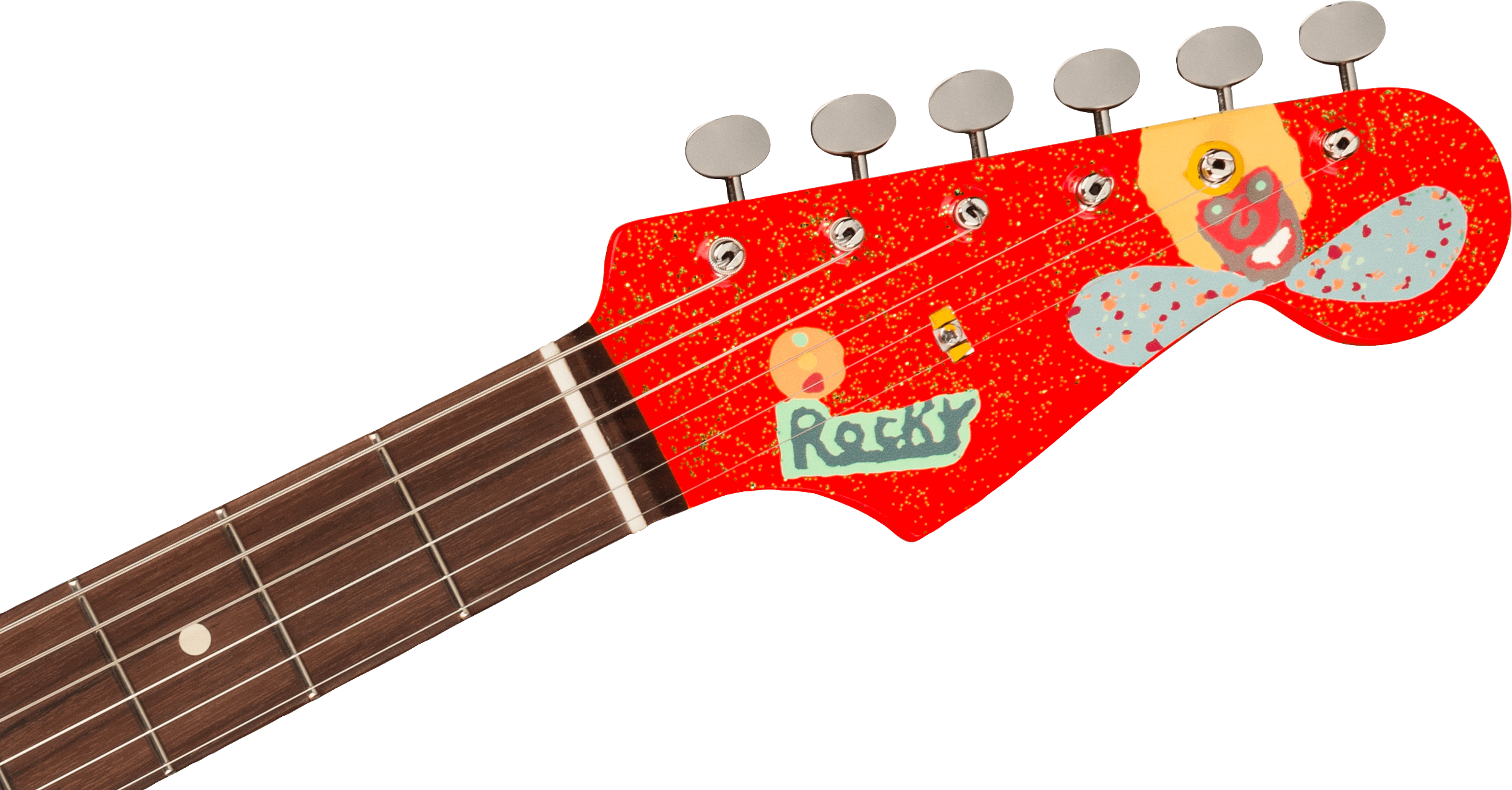 Fender Stratocaster Mex George Harrison Rocky Trem 3s Rw - Hand Painted Rocky Artwork Over Sonic Blue - Guitare Électrique Forme Str - Variation 4