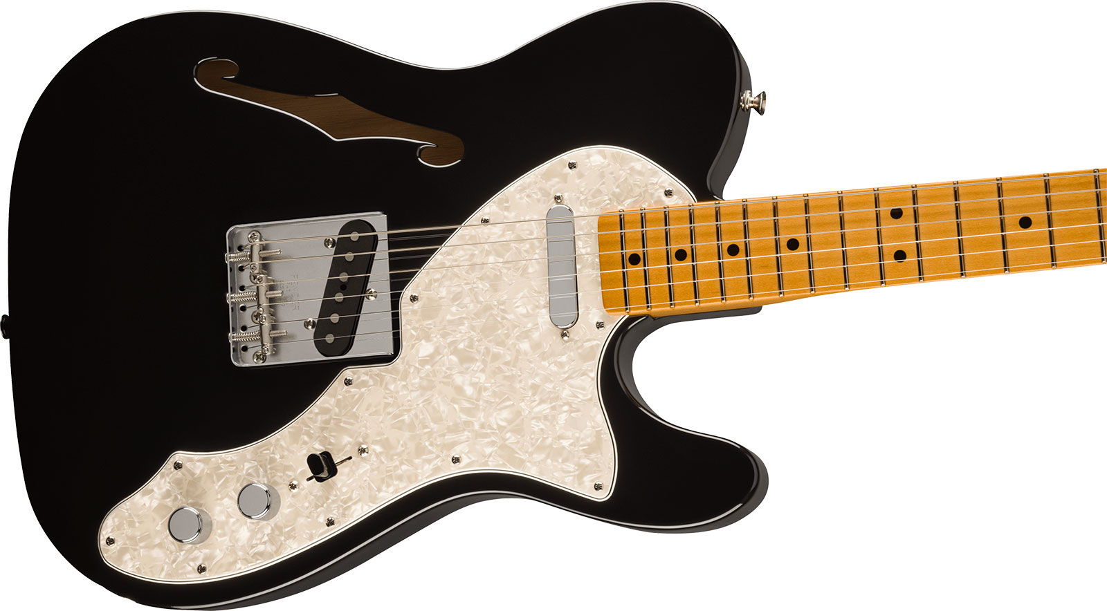Fender Tele 60s Thinline Vintera 2 Mex 2s Ht Mn - Black - Guitare Électrique 1/2 Caisse - Variation 2