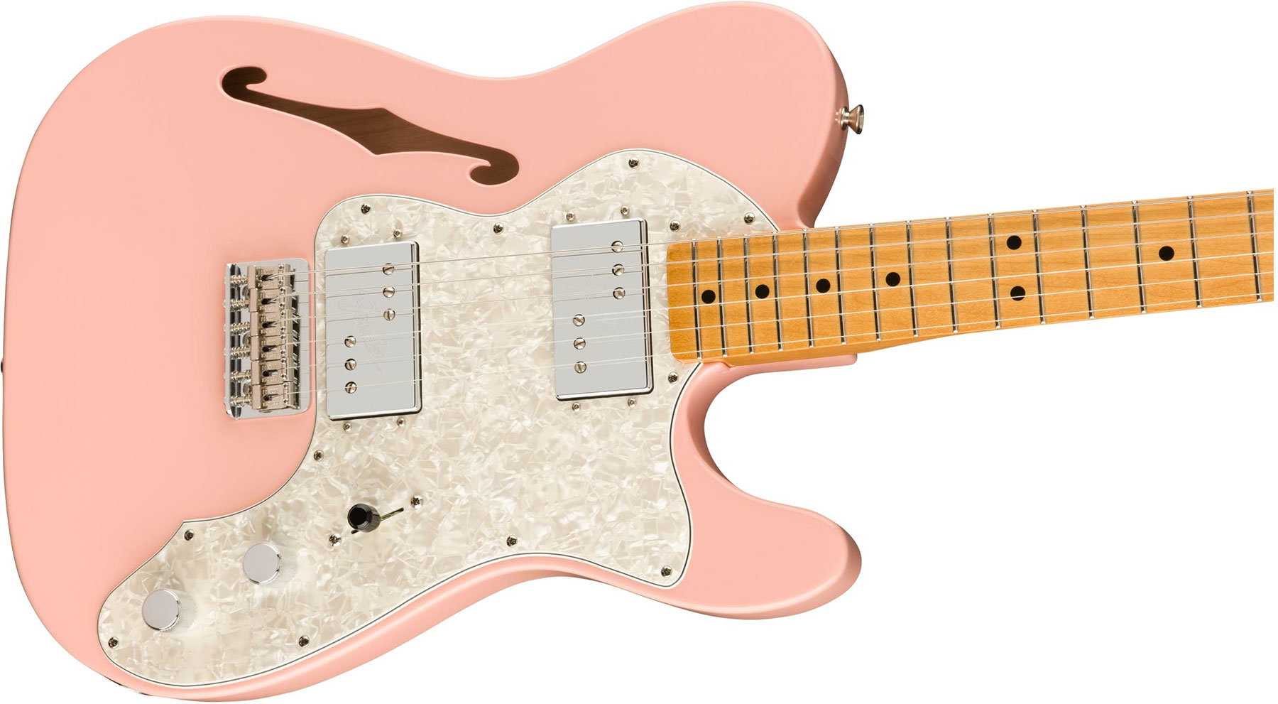 Fender Tele 70s Thinline Vintera Vintage Fsr Ltd Mex Hh Ht Mn - Shell Pink - Guitare Électrique Forme Tel - Variation 2