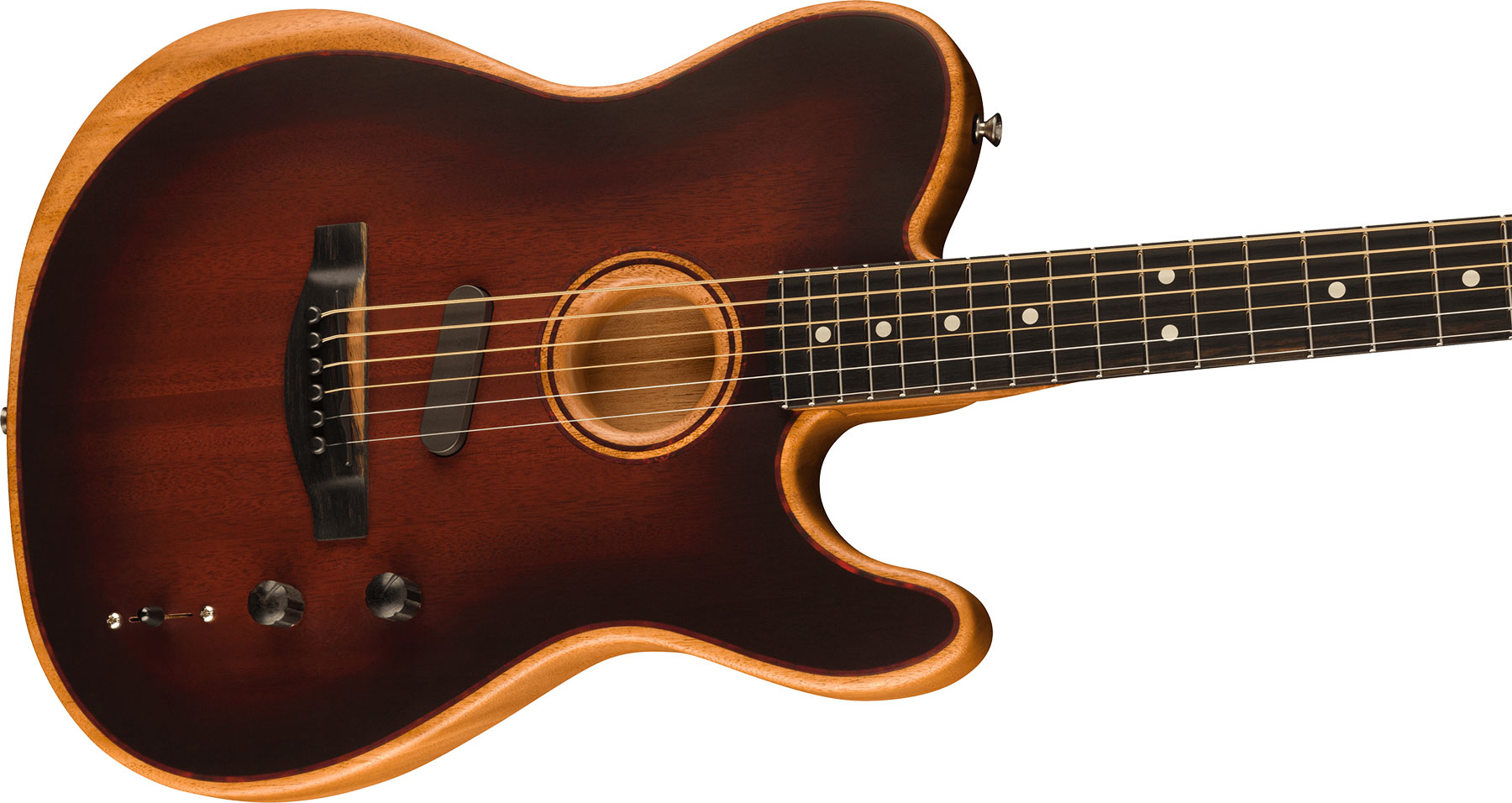 Fender Tele American Acoustasonic All Mahogany Usa Tout Acajou Eb - Bourbon Burst - Guitare Electro Acoustique - Variation 2