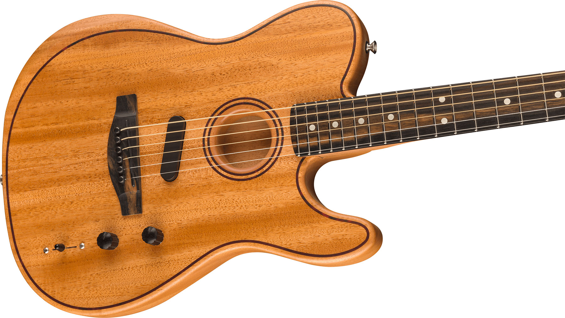 Fender Tele American Acoustasonic All Mahogany Usa Tout Acajou Eb - Natural - Guitare Electro Acoustique - Variation 2