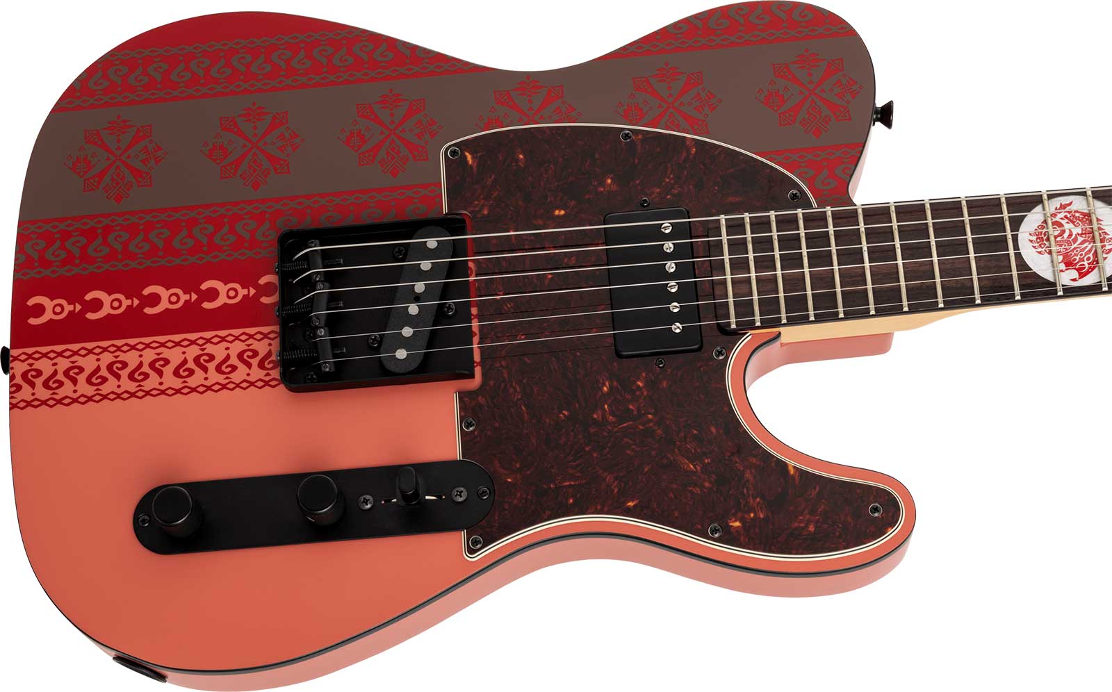 Fender Tele Monster Hunter Rathalos Jap Sh Ht Rw - Rathalos Red - Guitare Électrique Forme Tel - Variation 2