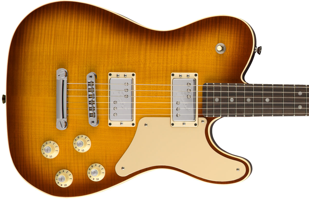 Fender Tele Troublemaker Parallel Universe Usa Hh Ht Rw - Ice Tea Burst - Guitare Électrique Forme Tel - Variation 1