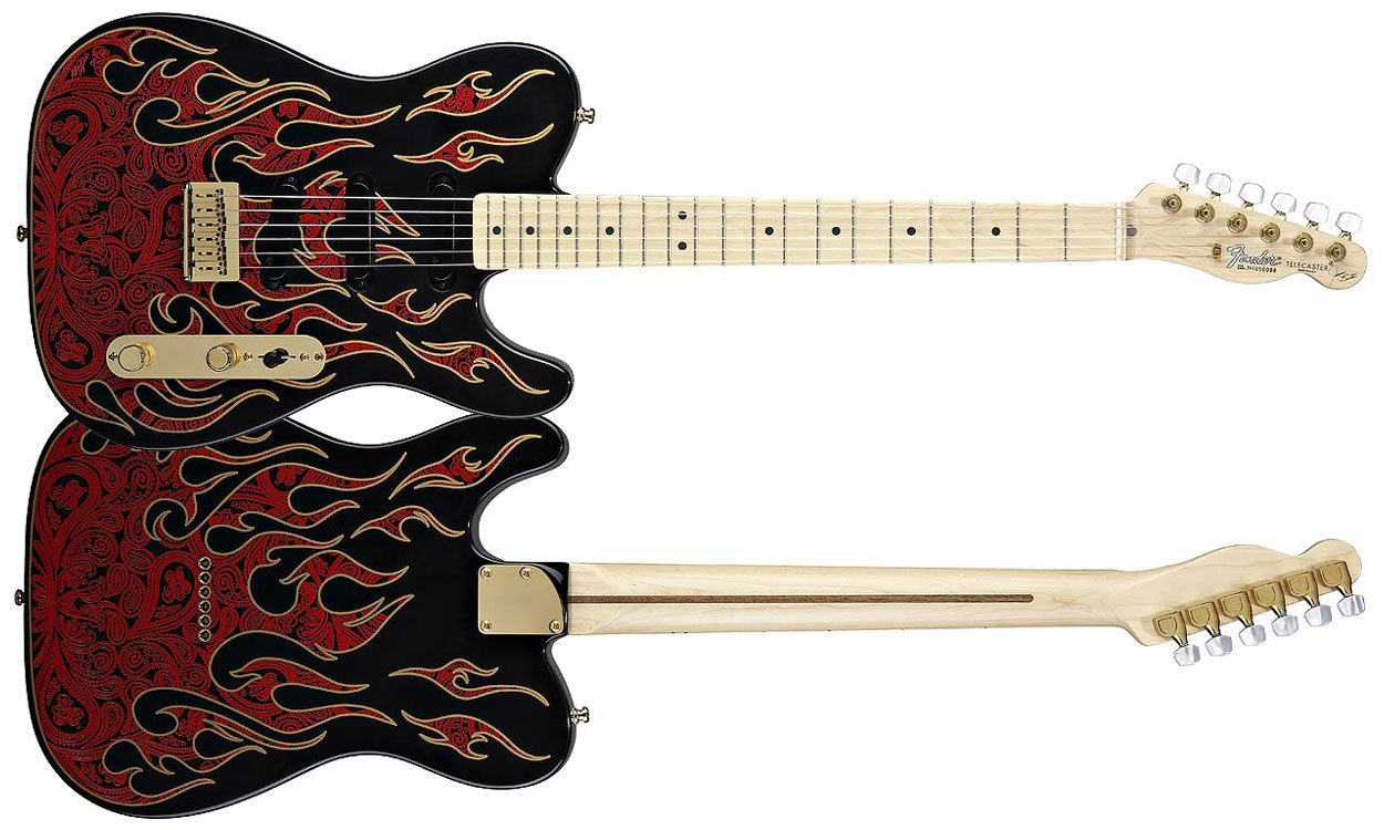Fender James Burton Tele Artist Usa Signature Mn - Red Paisley Flames - Guitare Électrique Forme Tel - Variation 1