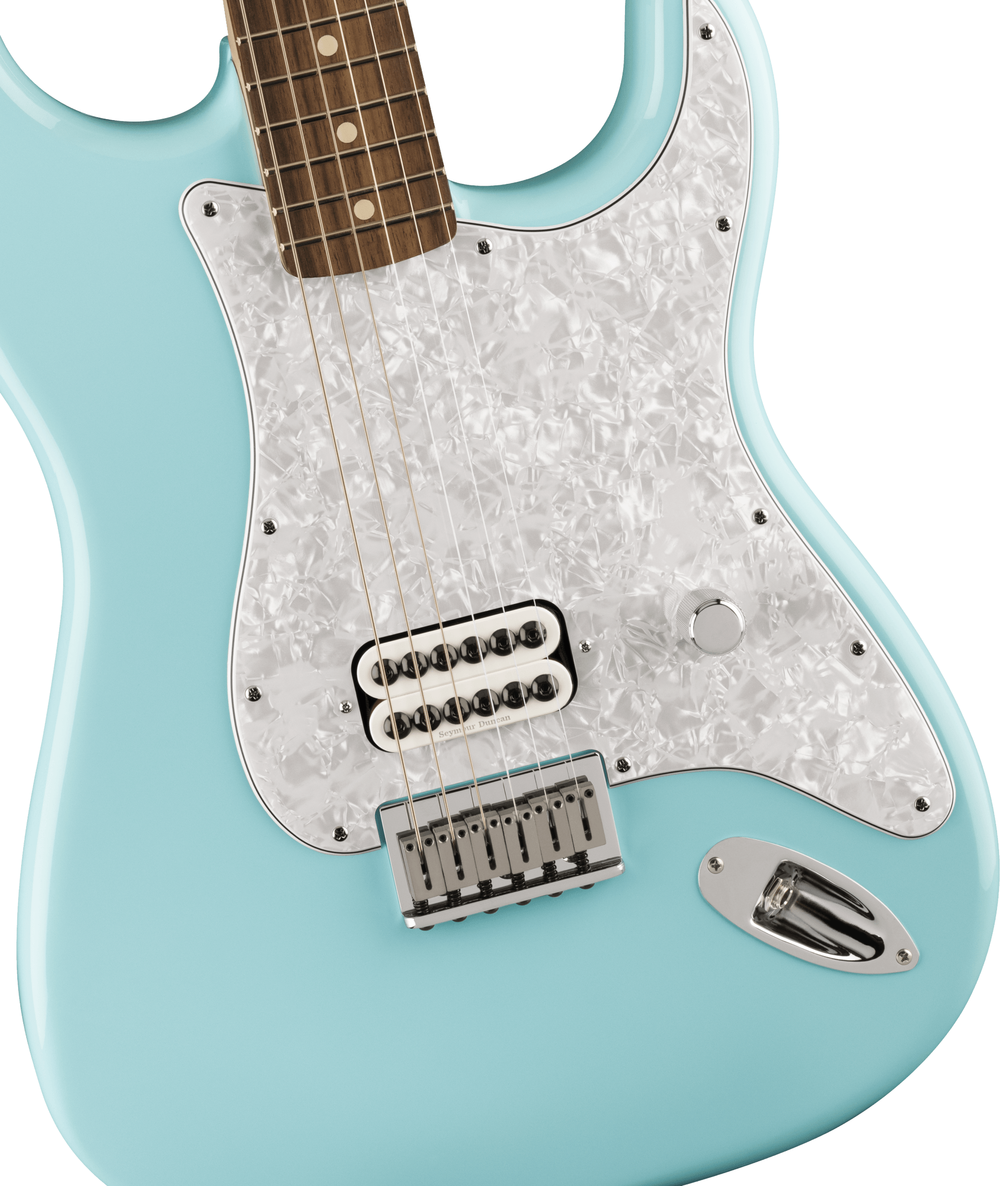 Fender Tom Delonge Ltd Mex Signature 1h Ht Rw - Daphne Blue - Guitare Électrique Forme Str - Variation 2