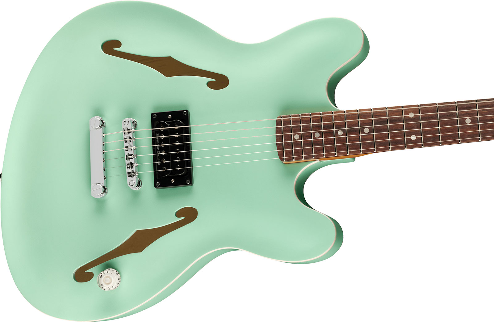 Fender Tom Delonge Starcaster 1h Seymour Duncan Ht Rw - Satin Surf Green - Guitare Électrique 1/2 Caisse - Variation 2