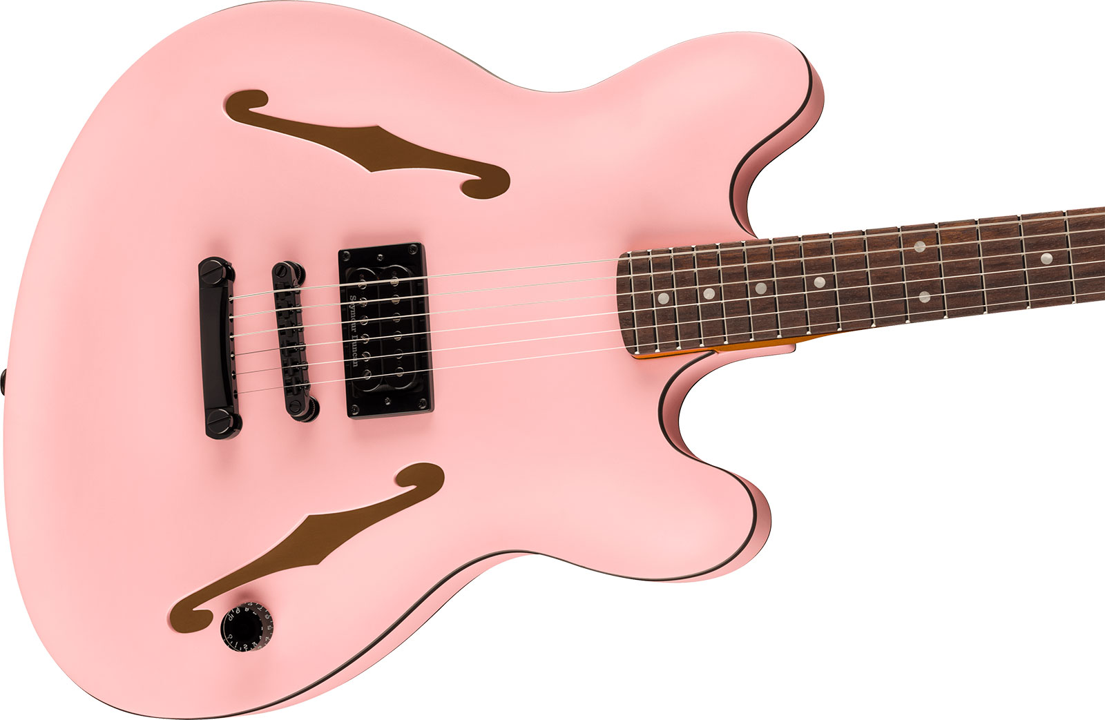 Fender Tom Delonge Starcaster Signature 1h Seymour Duncan Ht Rw - Satin Shell Pink - Guitare Électrique 1/2 Caisse - Variation 2