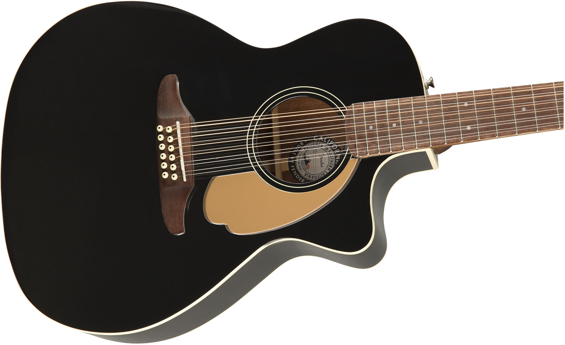 Fender Villager 12-string Dreadnought Cw 12c Epicea Acajou Wal - Black - Guitare Electro Acoustique - Variation 2