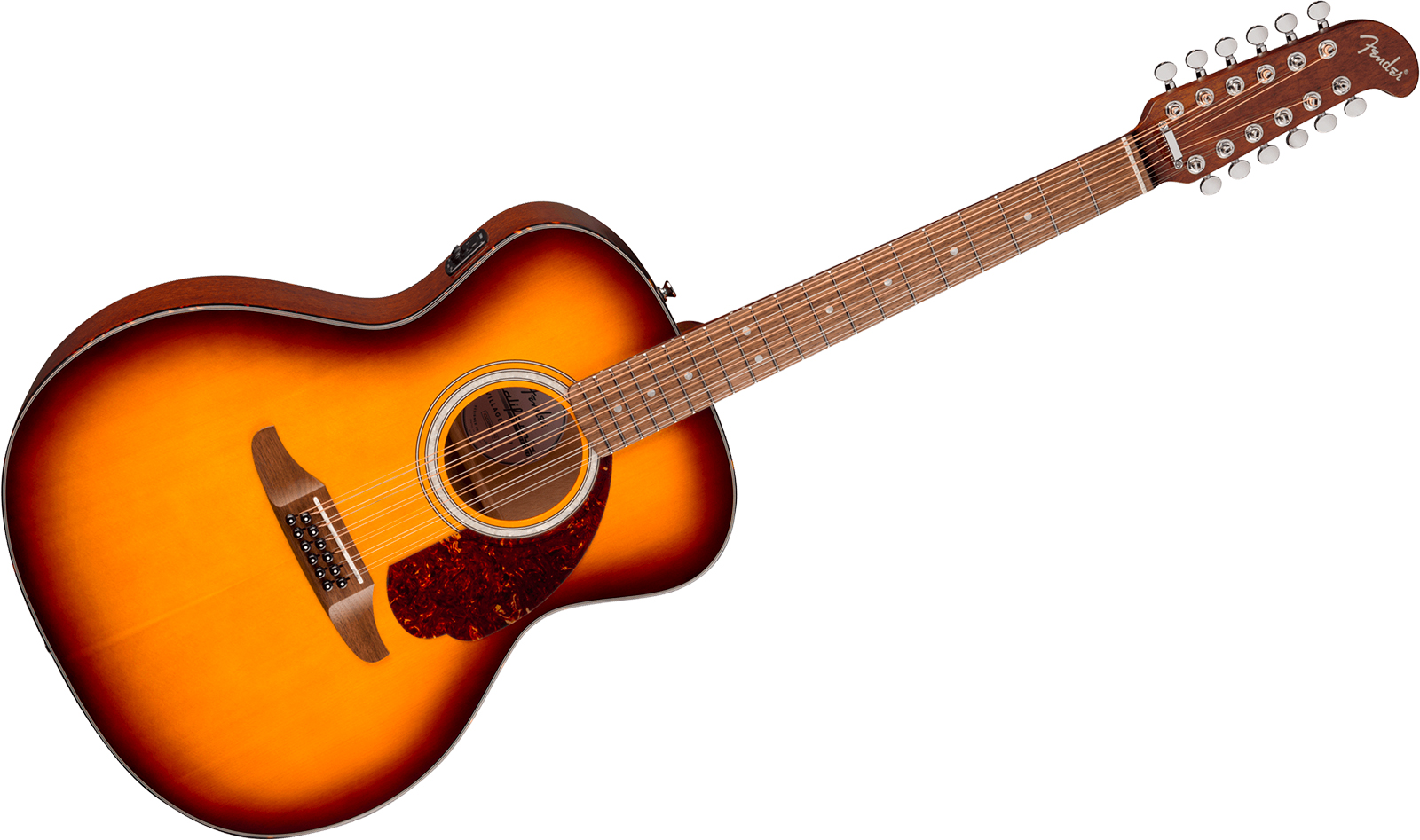 Fender Villager Deluxe E California Orchestra Om 12c Shsc Epicea Acajou Noy - Honey Sunburst - Guitare Folk - Variation 1