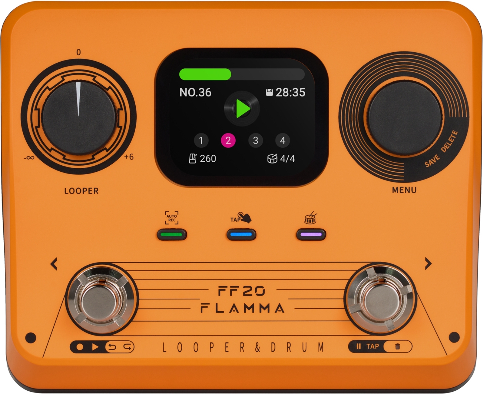 Flamma Ff20 Looper & Drum Machine Orange - PÉdale Looper - Main picture