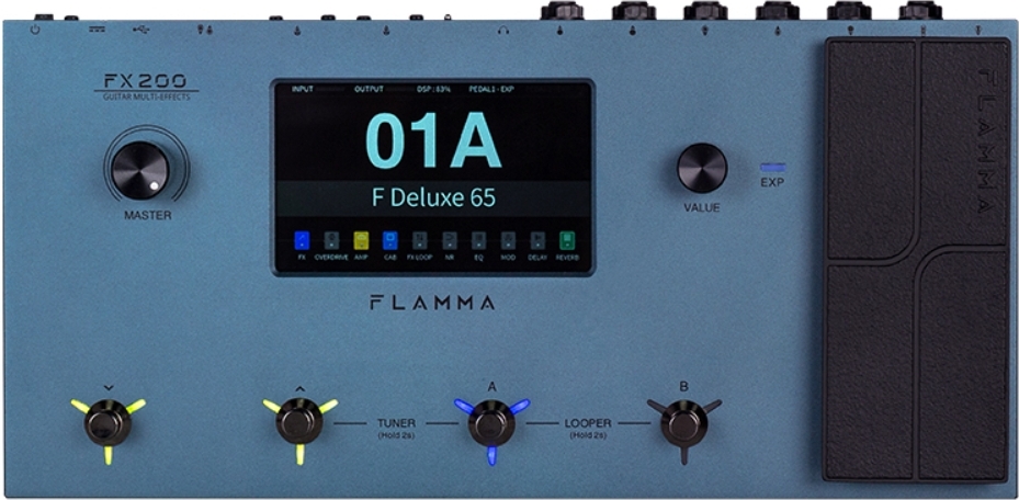 Flamma Fx200 Guitar Multi Effects Galaxy Blue - Multi Effet Guitare Électrique - Main picture