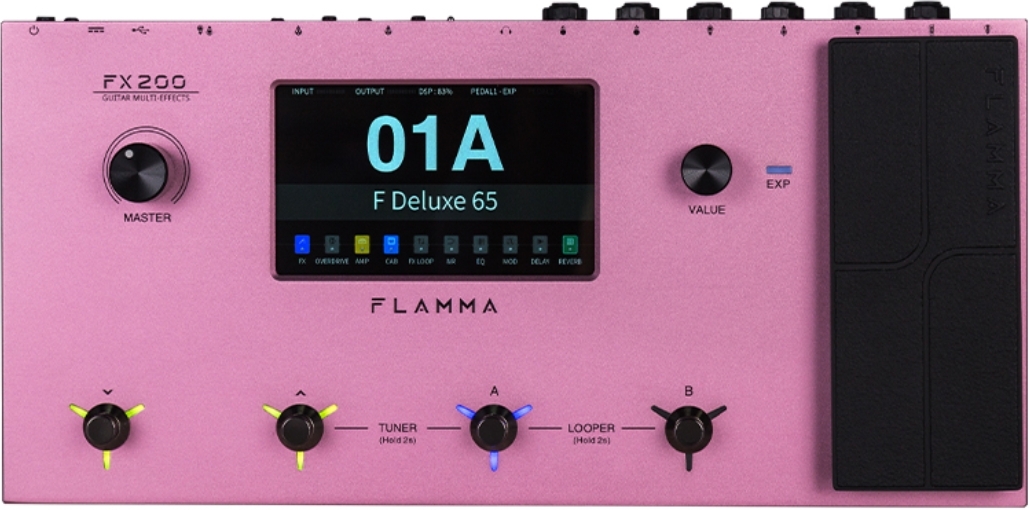 Flamma Fx200 Guitar Multi Effects Pink - Multi Effet Guitare Électrique - Main picture