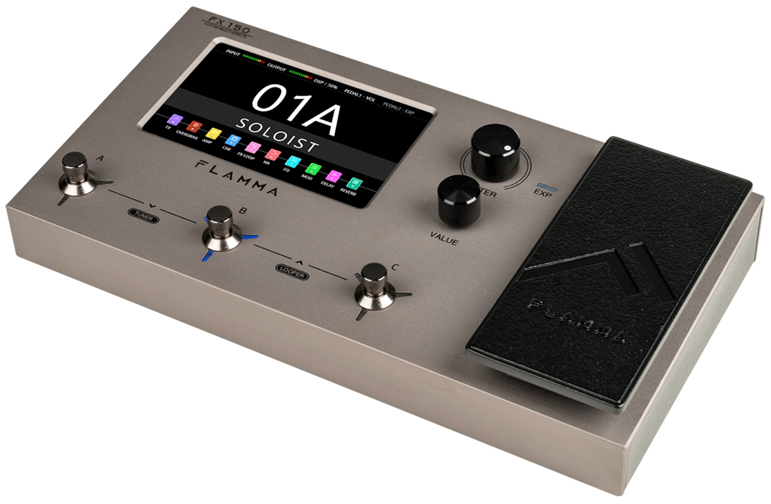 Flamma Fx150 Guitar Multi Effects Stardust Gray - Multi Effet Guitare Électrique - Variation 1