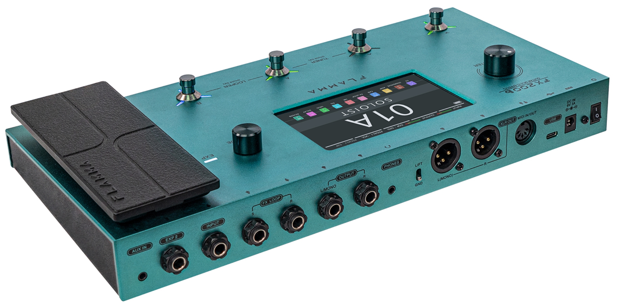 Flamma Fx200b (rechargeable Battery) Guitar Multi Effects Nebula Green - Multi Effet Guitare Électrique - Variation 1