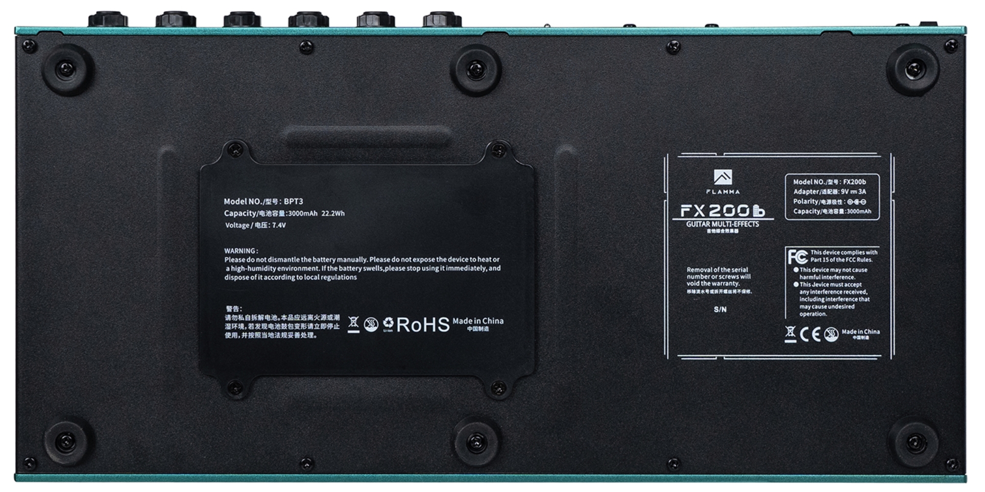 Flamma Fx200b (rechargeable Battery) Guitar Multi Effects Nebula Green - Multi Effet Guitare Électrique - Variation 3