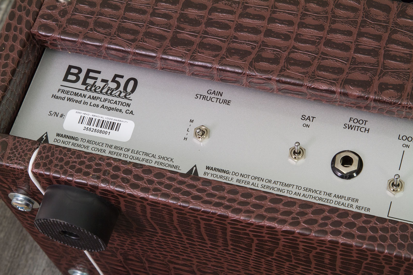 Friedman Amplification Be50 Deluxe Head 25/50w El34 Brown Gator Tolex - Ampli Guitare Électrique TÊte / PÉdale - Variation 8