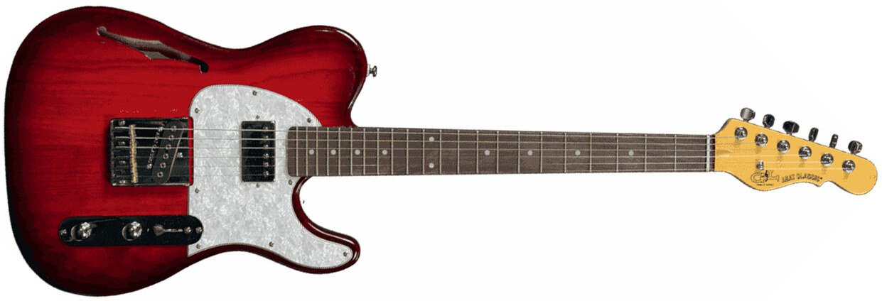 G&l Asat Classic Bluesboy Semi-hollow Tribute Hs Ht Rw - Red Burst - Guitare Électrique 1/2 Caisse - Main picture