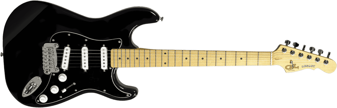 G&l Legacy Tribute Sss Trem Mn - Black - Guitare Électrique Forme Str - Main picture