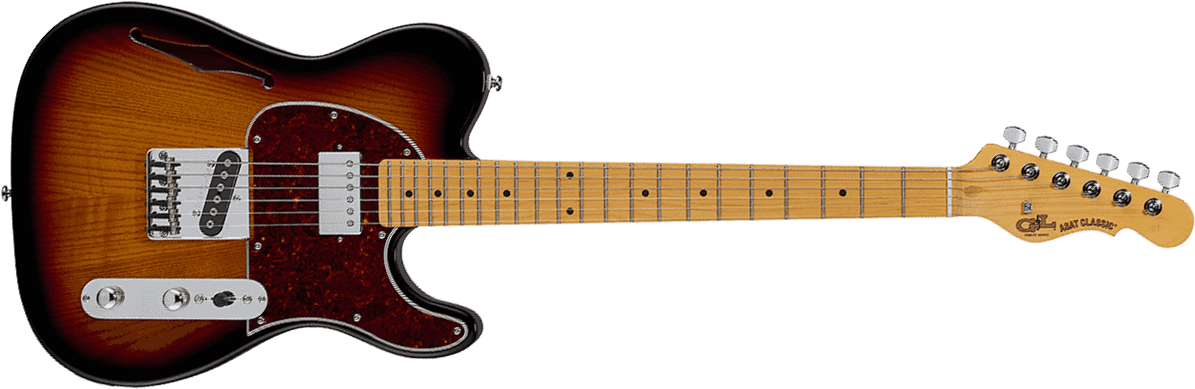 G&l Tribute Asat Classic Bluesboy Semi-hollow Hs Ht Mn - Sunburst - Guitare Électrique Forme Tel - Main picture