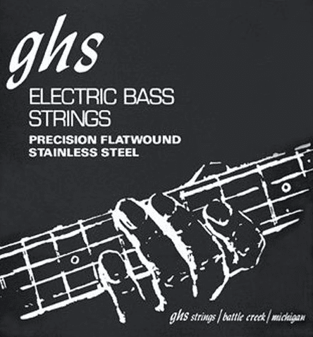 Cordes basse électrique Ghs Bass (4) Stainless Steel Precision Flatwound 45-105 - Jeu de 4 cordes