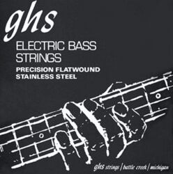 Cordes basse électrique Ghs Bass (4) Stainless Steel Precision Flatwound 45-105 - Jeu de 4 cordes