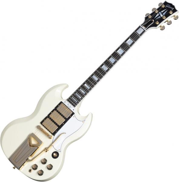 Guitare électrique solid body Gibson 60th Anniversary 1961 SG Les Paul Custom - Aged polaris white