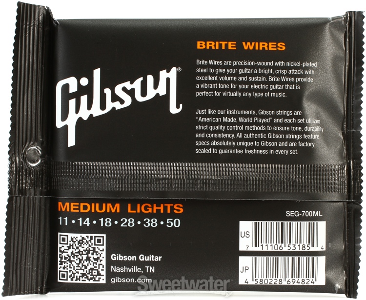 Gibson Jeu De 6 Cordes Electric (6) Brite Wires Seg-700ml 11-50 - Cordes Guitare Électrique - Variation 1