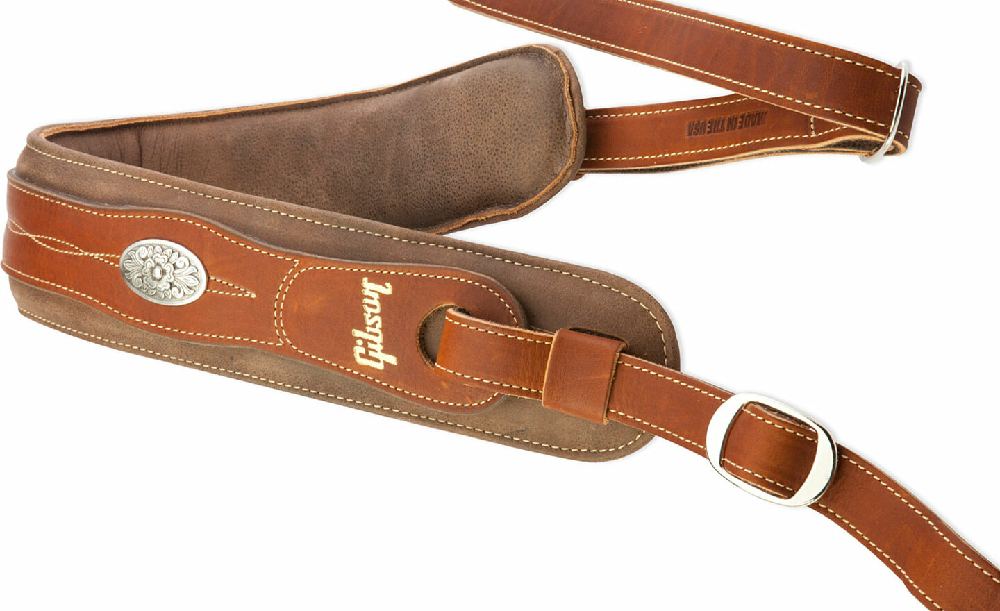 Gibson Austin Cuir Leather Confort Strap - Sangle Courroie - Main picture