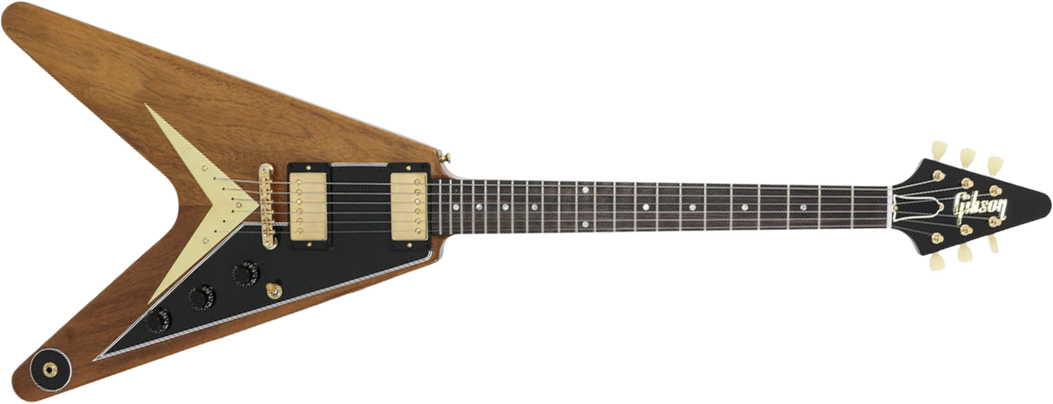 Gibson Custom Shop 1958 Flying V Reissue 2h Ht Rw - Vos Walnut - Guitare Électrique RÉtro Rock - Main picture