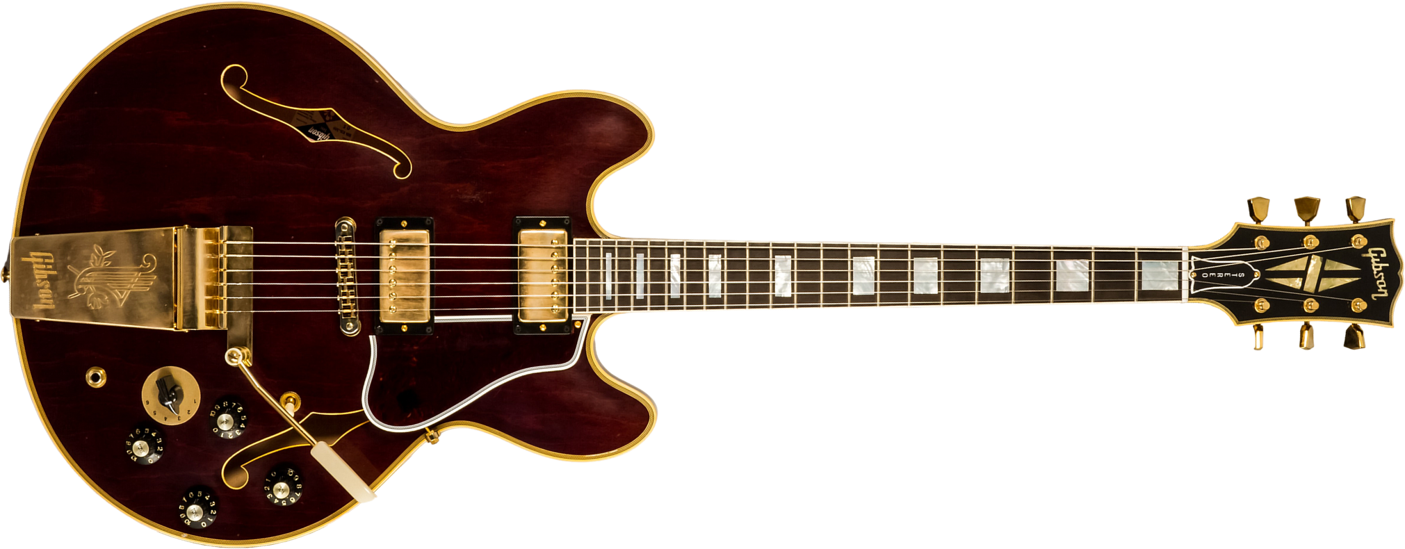 Gibson Custom Shop Bb King Es355 1974 Rumble In The Jungle 2h Trem Eb #bbes33505 - Murphy Lab Light Aged Walnut - Guitare Électrique 1/2 Caisse - Main